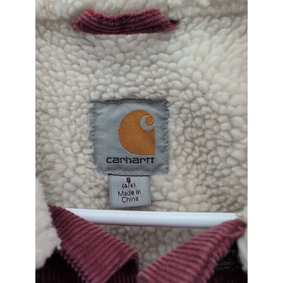 Carhartt 100659 625 Sherpa Lined Button Up Corduroy Chore Jacket Women's S 4/6 - Picture 4 of 14